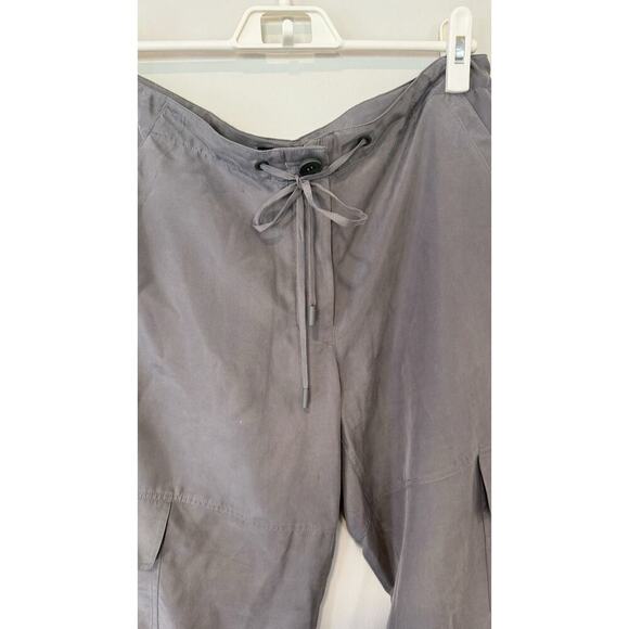 Theory Womens Silk Drawstring Buttoned Cropped Cargo Pocketed Pants Size 4 1749 - Picture 5 of 13